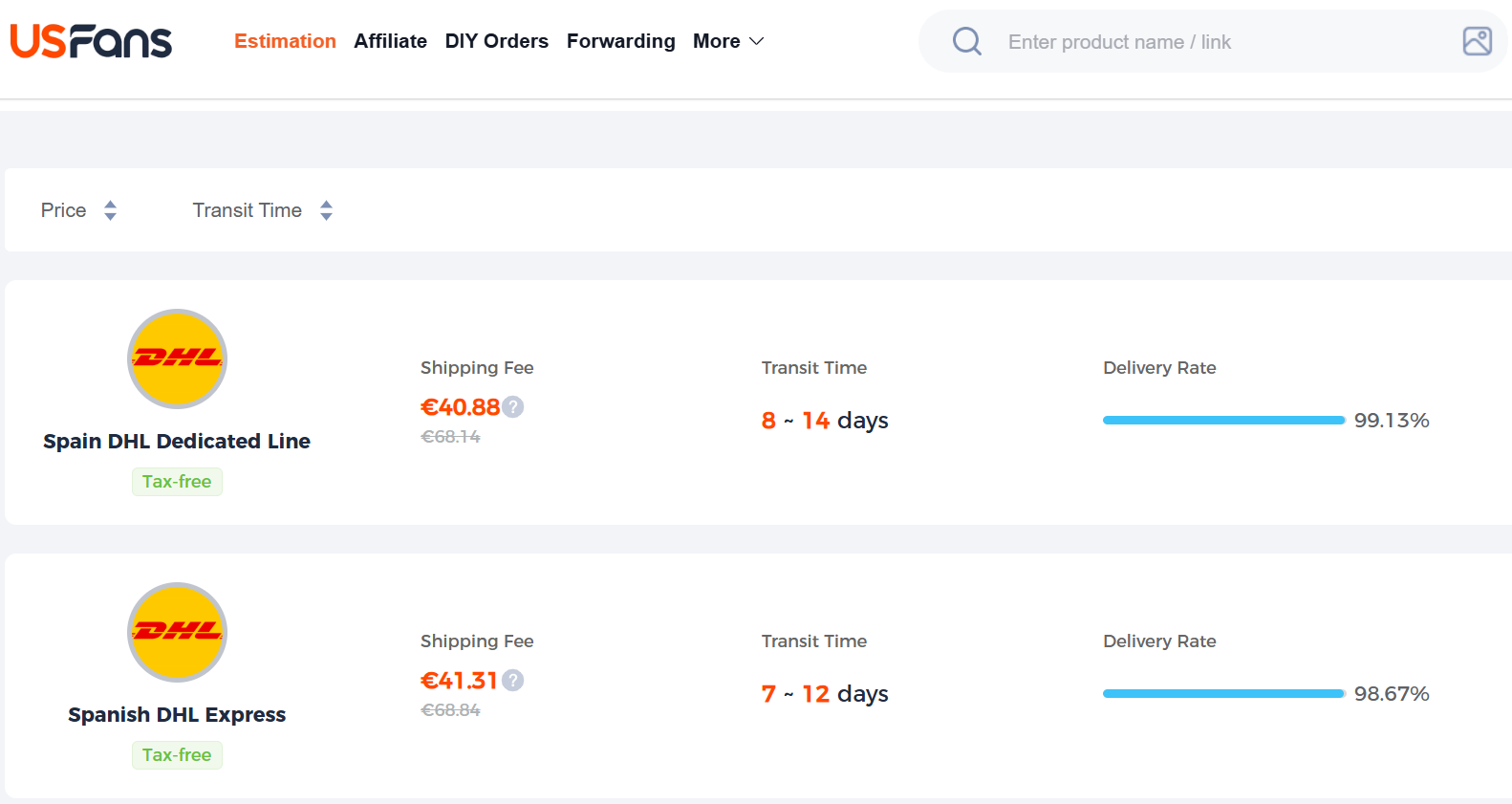 Pay shipping and receive at home